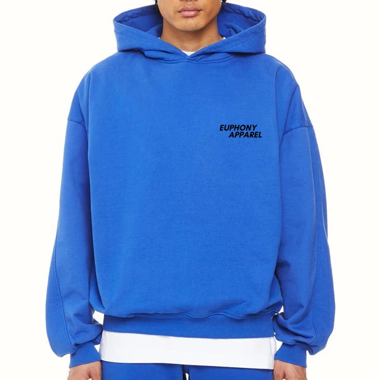 OVERSIZED Hoodie Puff LOGO - BLUE