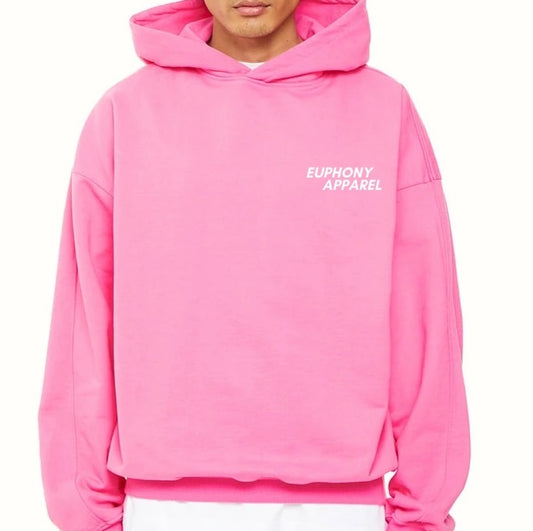 OVERSIZED Hoodie Puff LOGO - PINK